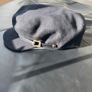 Burberry Black News Boy Cap.